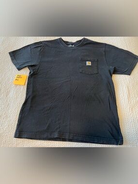 Carhartt Black Short-Sleeve Pocket Tee with Logo Patch